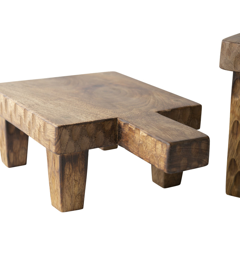 Wood Serving Board on Legs, Set of 2