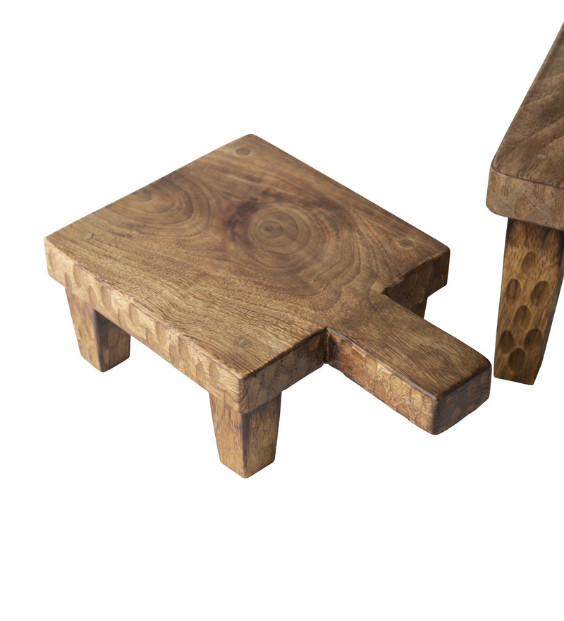 Wood Serving Board on Legs, Set of 2