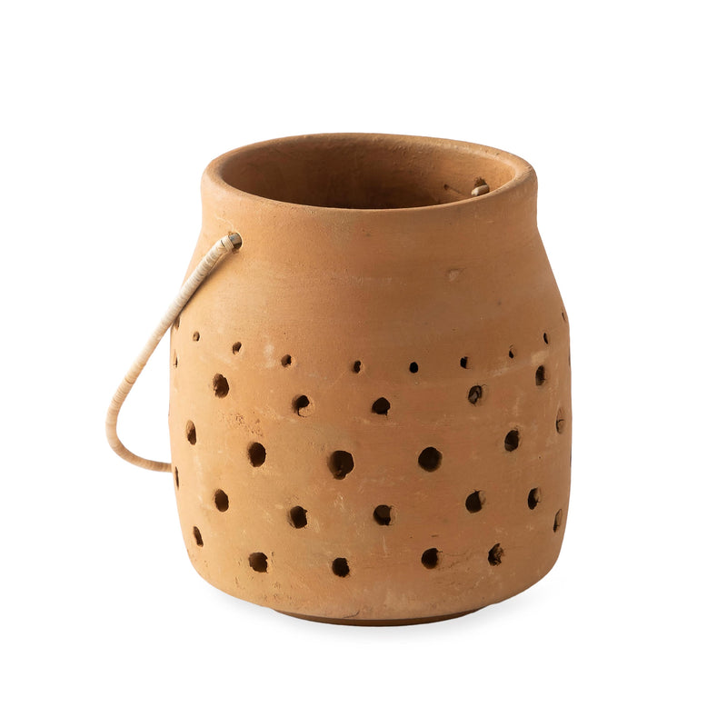Cut-Out Dots Clay Lantern