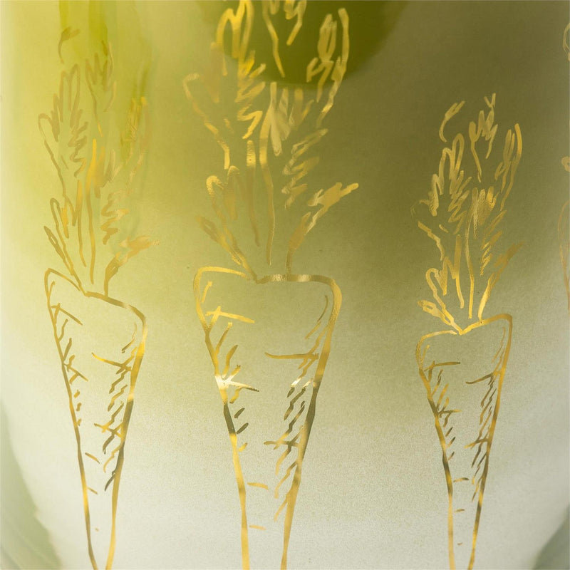 Carrot-Etched Glass Hurricane, Medium