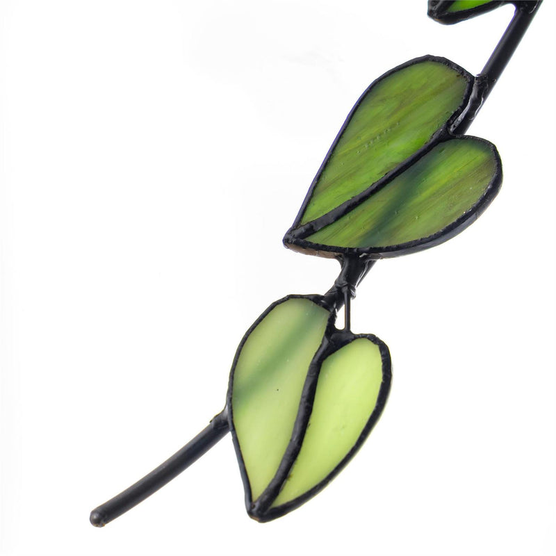 Hanging Vine Stained Glass Leaf Stake