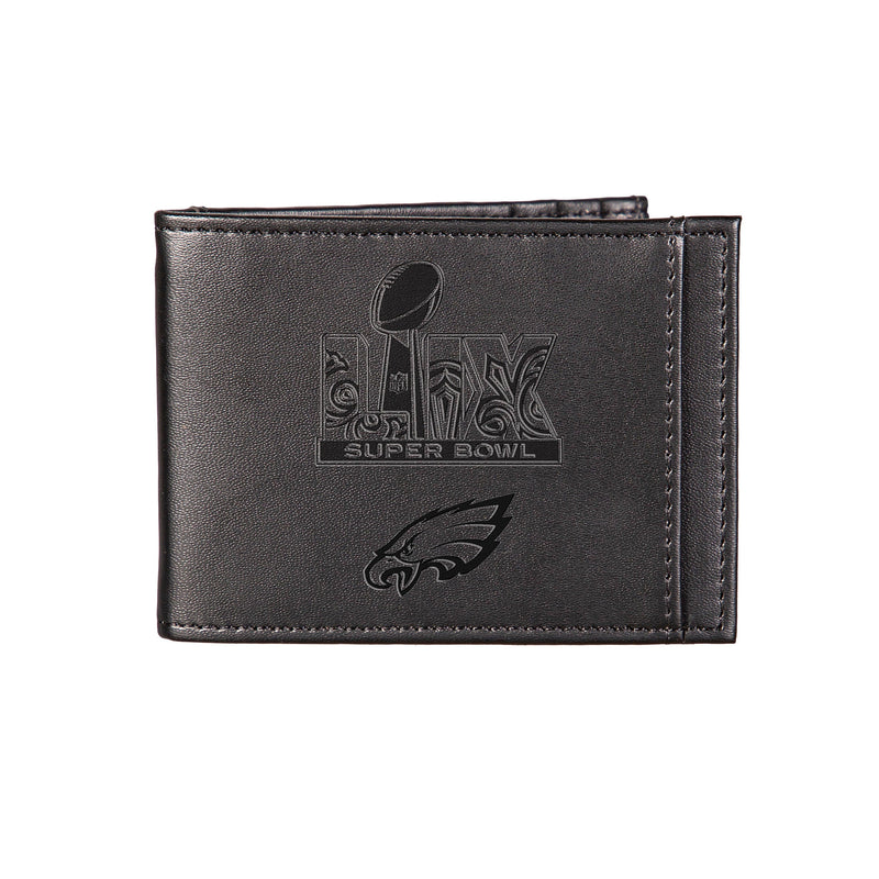 Philadelphia Eagles Super Bowl 59 Champions Front Pocket Wallet, Black