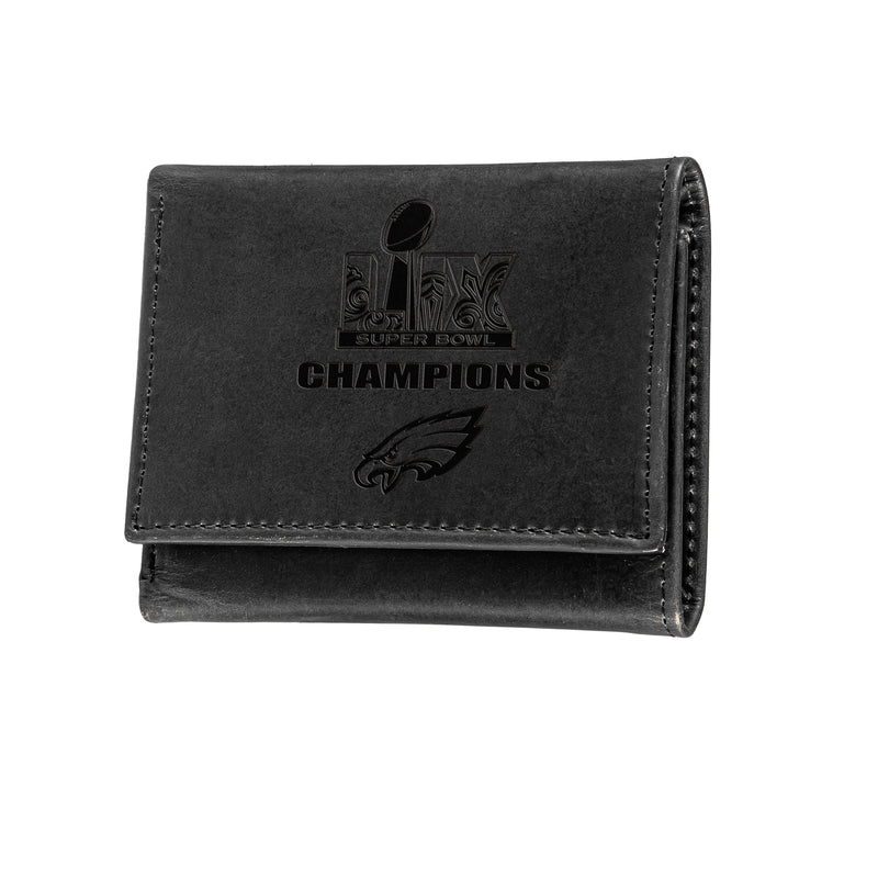 Philadelphia Eagles Super Bowl 59 Champions Wallet, Tri-fold, Black