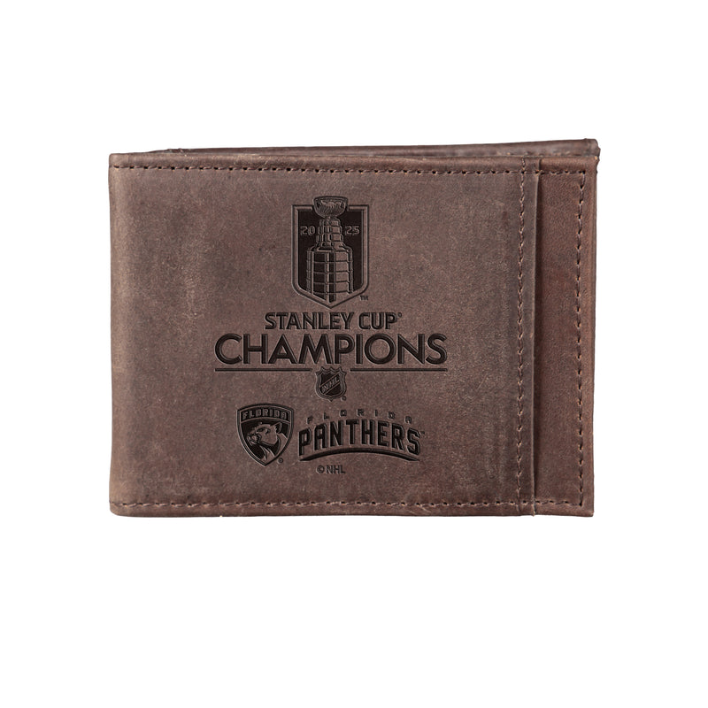 Florida Panthers, Stanley Cup 2025 Champions Front Pocket Wallet, Brown