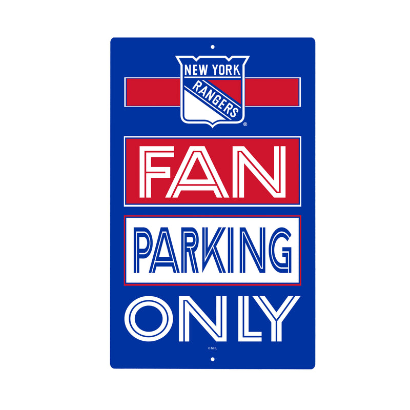New York Rangers Fan Parking USA Metal Wall Sign, 7.5" x 11.5"