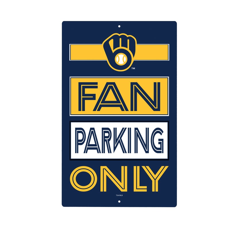 Milwaukee Brewers Fan Parking USA Metal Wall Sign, 7.5" x 11.5"