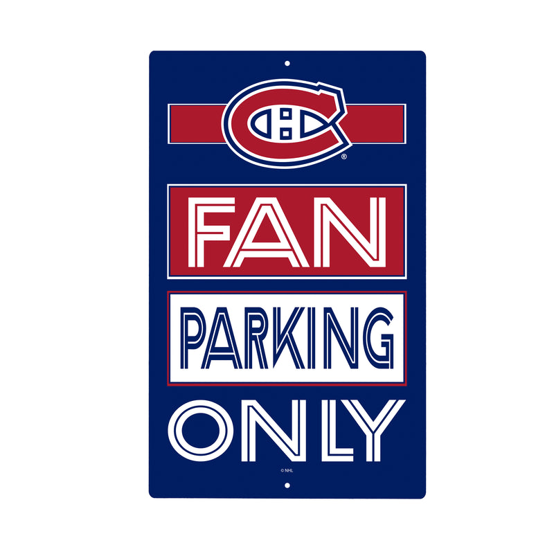 Montreal Canadiens Fan Parking USA Metal Wall Sign, 7.5" x 11.5"
