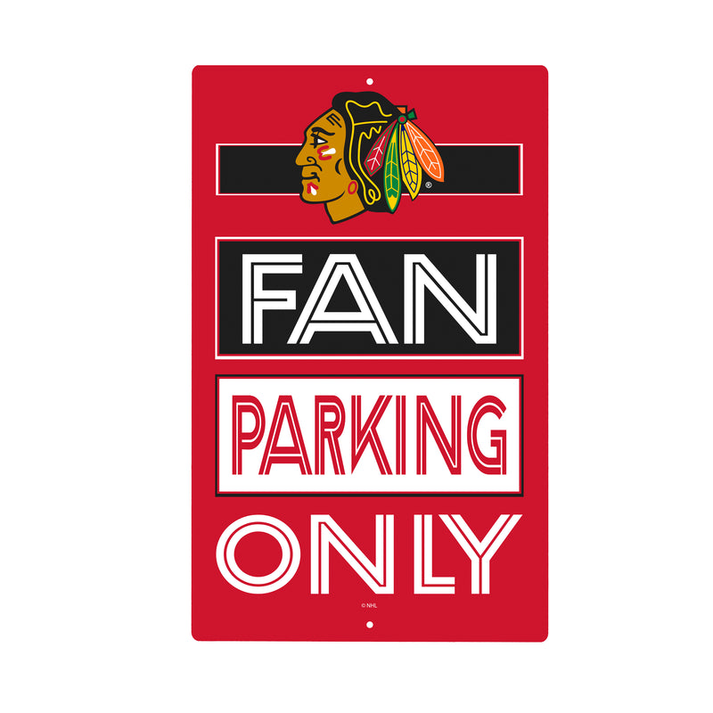 Chicago Blackhawks Fan Parking USA Metal Wall Sign, 7.5" x 11.5"