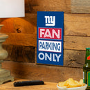 New York Giants Fan Parking USA Metal Wall Sign, 7.5" x 11.5"