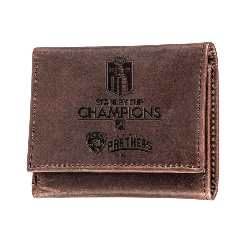 Florida Panthers, Stanley Cup 2025 Champions Wallet, Tri-fold, Brown