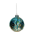 Blue Seahorse Glass Ball Orn