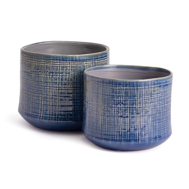 Napa Garden Collection-Serge Pots (Set of 2, Blue)