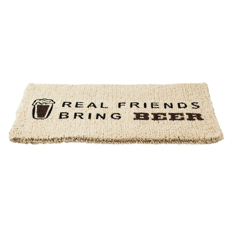 Real Friends Bring Beer Woven Back Coir Mat