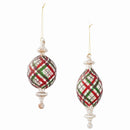 Napa Home Garden, PLAID MERCURY GLASS DROP ORNS ,SET OF 2,z4420rgs