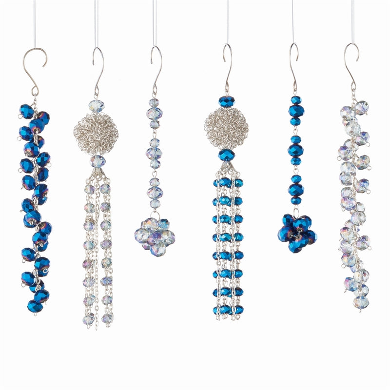Jewel Bead Drop Ornaments , Set of 6