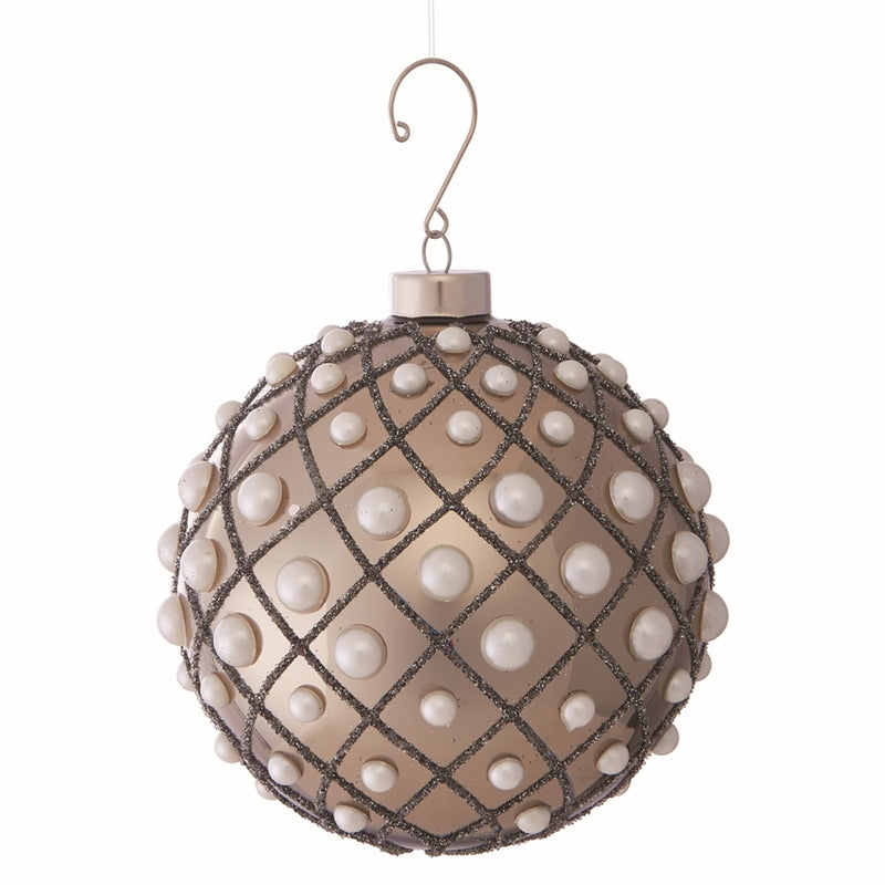 Napa Home Garden, PEARL STUDDED GLASS BALL ORN 5",z5024smp