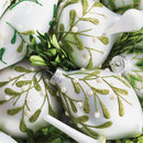 Napa Home Garden, MISTLETOE GLASS ORNS ,SET OF 3 PEARL/GRN,z5088pgr