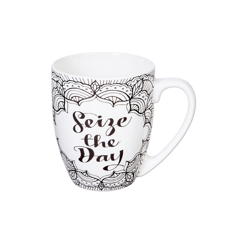 JAC Cup O' Joe Cup w/set of 4 marker, Seize the Day,zb3mct58355