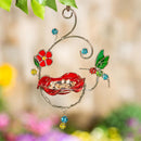 Stained Glass and Metal Hanging Bird Feeder, Hummingbird