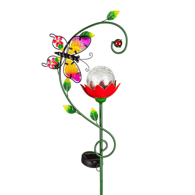 Solar Hanging Flower Globe, Butterfly
