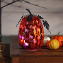 LED Glass Pumpkin ,Orange, Cats
