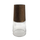 SDS 5.43X10.83 Glass Vase w dk Wood