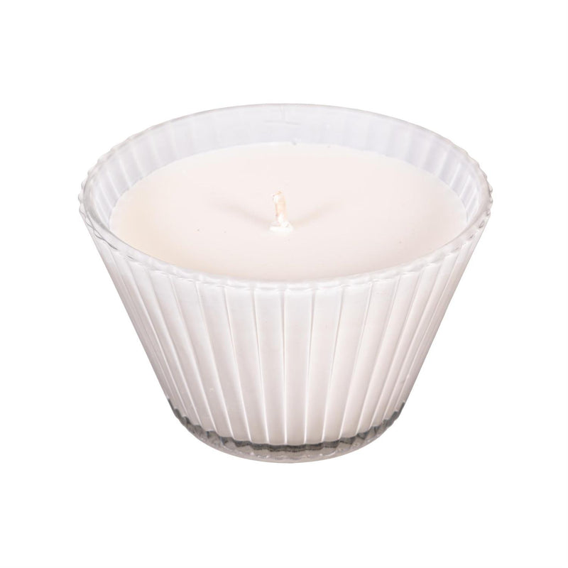 SDS HD 7oz Ribbed Cupcake Glass Candle Bright White