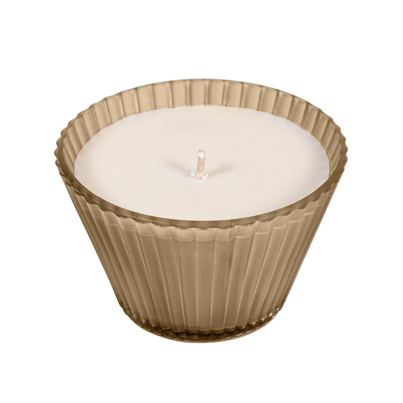 SDS HD 7oz Ribbed Cupcake Glass Candle Cocoa