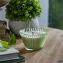 SDS HD 7oz Ribbed Cupcake Glass Candle Smoke Green