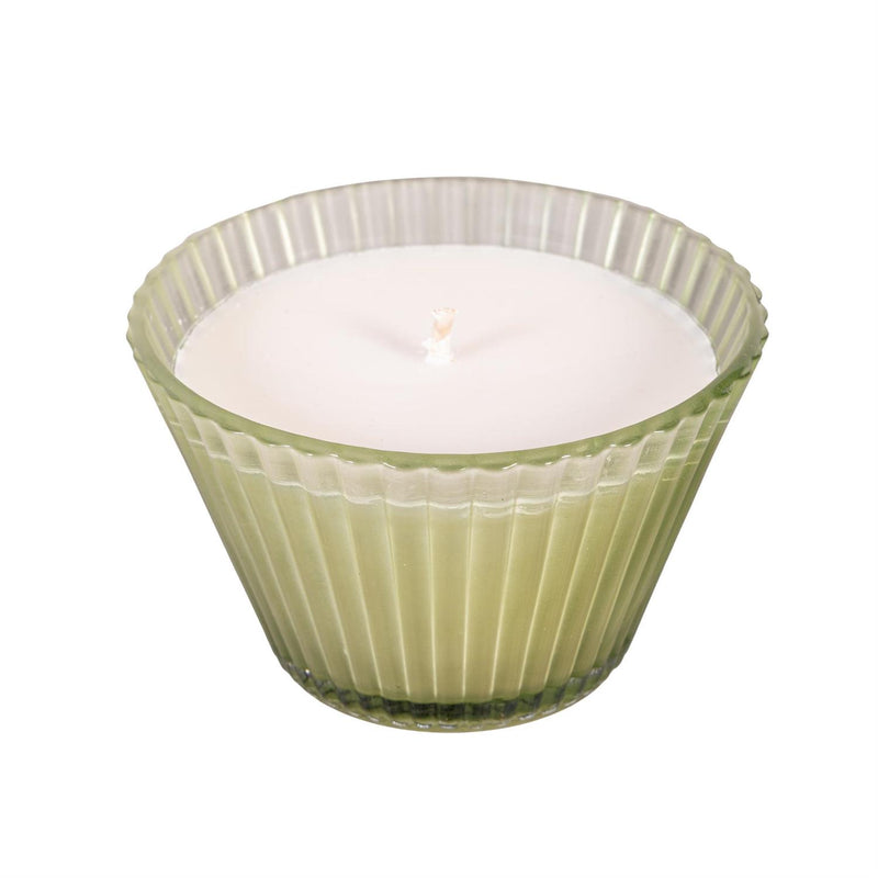 SDS HD 7oz Ribbed Cupcake Glass Candle Smoke Green