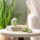 Bunny Blooms Egg Mercury Glass Candle Smoke Green