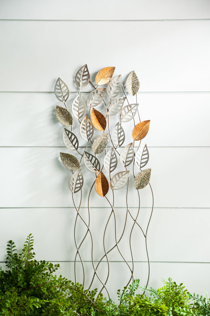 Evergreen Landscaping Details,Copper Metal Trellis, Leaves,12.75x0.75x40 Inches