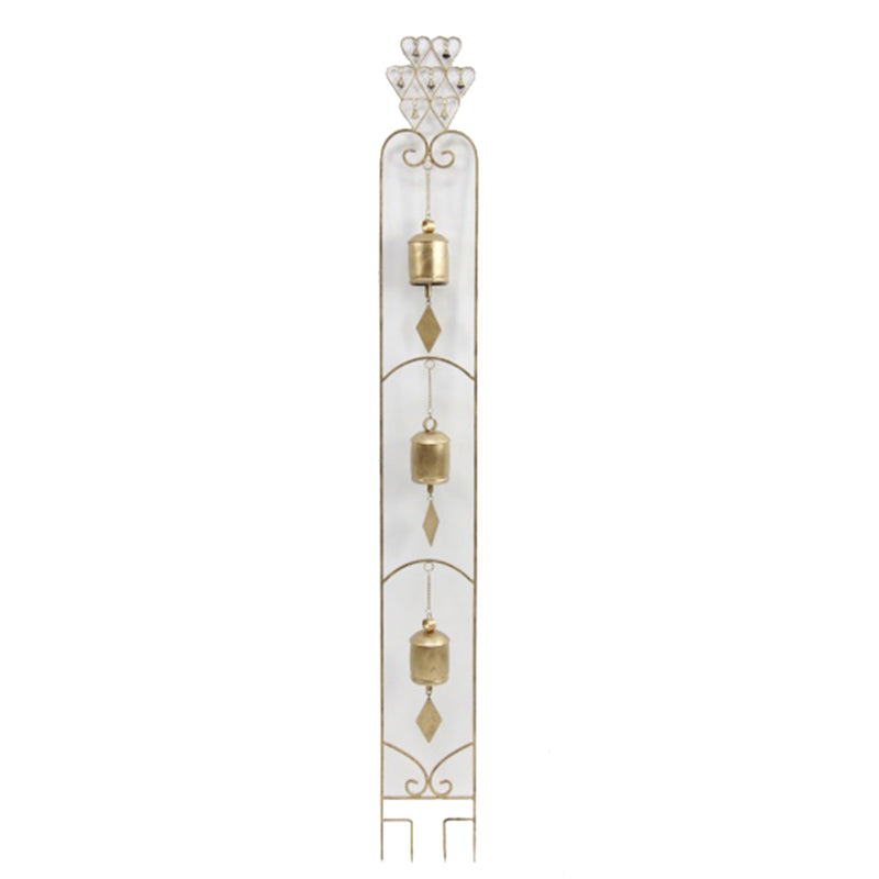 Metal Garden Bell Stake with Antique Finish, Bronze