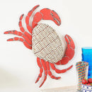 Metal and Rattan Crab Wall Decor, Red