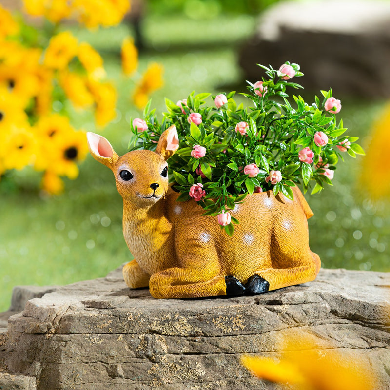 Portly Woodland Animal Planter, Deer,zq84g4630