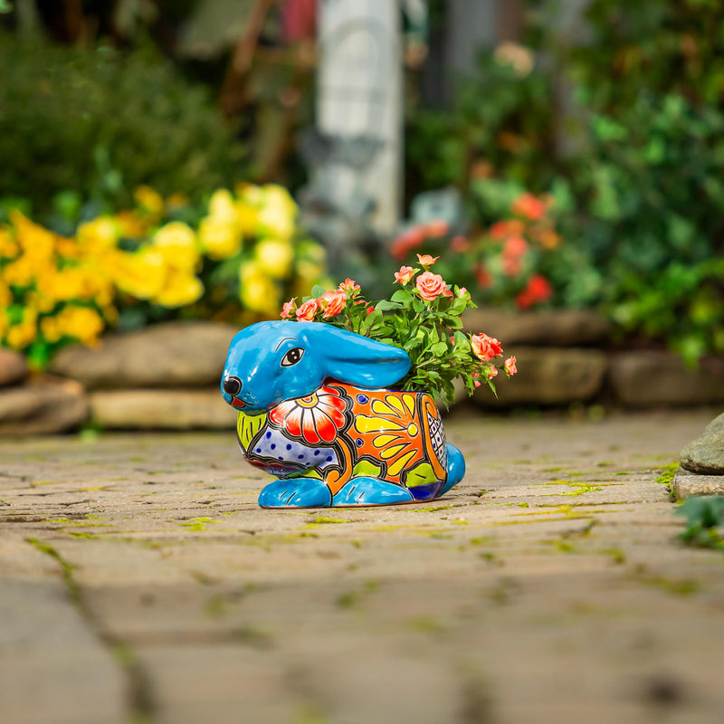 Plow & Hearth Animal Shaped Talavera Planter - Rabbit