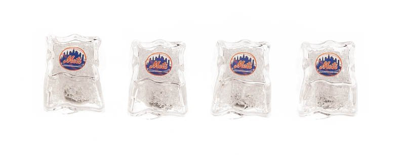 Team Sports America Set of 4 Light Up Ice Cubes - New York Mets, 5.5'' x 2 '' x 5'' inches