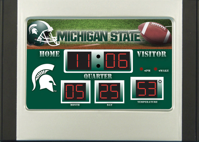 Team Sports America 6.5"x9" Scoreboard Desk Clock (NG)- Michigan St, 9.21'' x 3.3 '' x 6.41'' inches