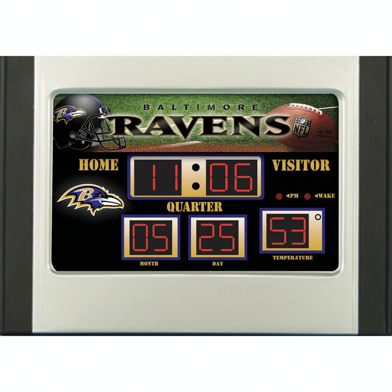 Team Sports America 6.5x9" Scoreboard Desk Clock(NG) -Baltimore Ravens, 11'' x 5 '' x 8.5'' inches