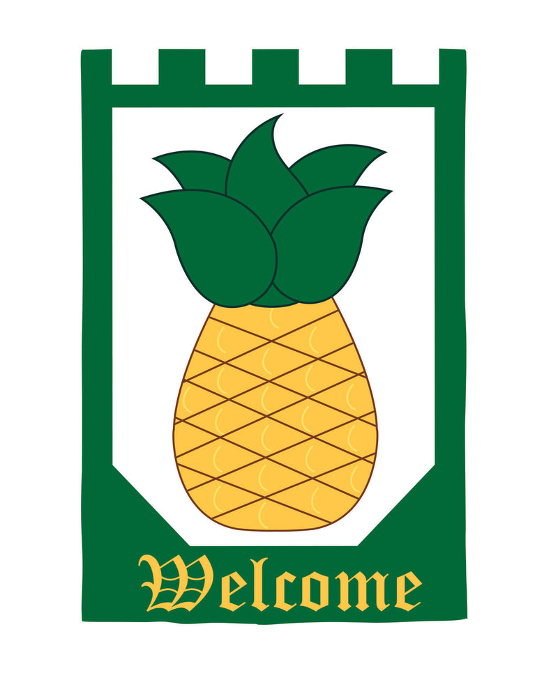 Welcome Pineapple Applique House Flag,10316an