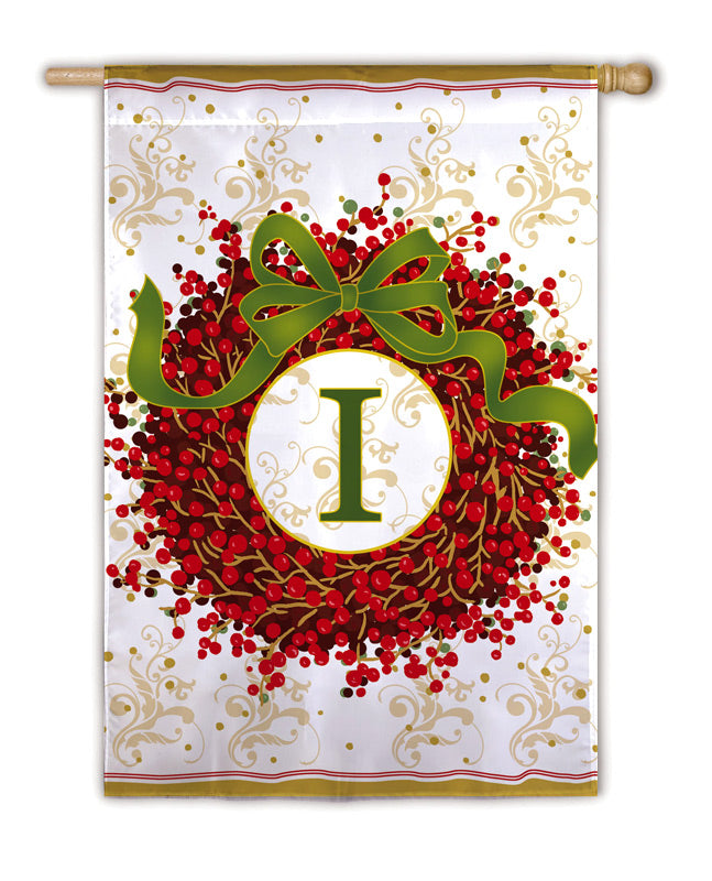 Flag, House, Holiday Monogram Wreath I,131257i