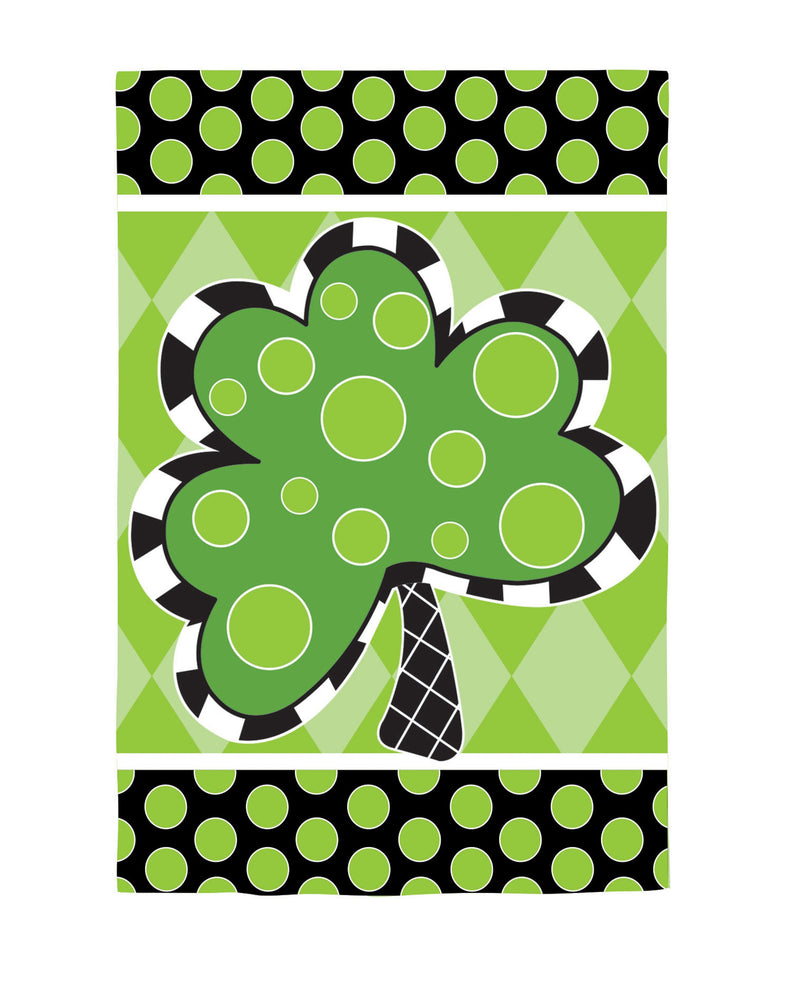 Patterned Shamrock Suede House Flag,131909an