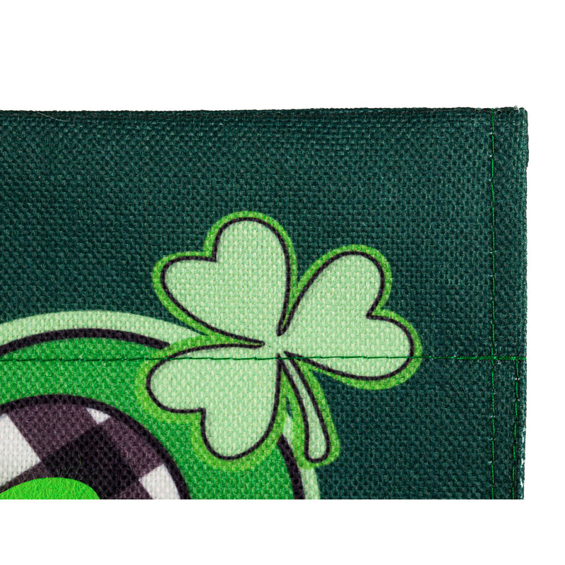 Shamrocks with Checks House Burlap Flag,13b10122
