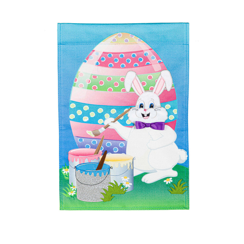 Bunny Painting Easter Egg House Burlap Flag,13b10125