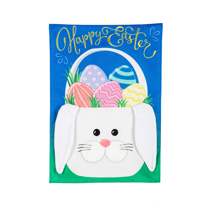 Easter Bunny Basket House Burlap Flag,13b10148