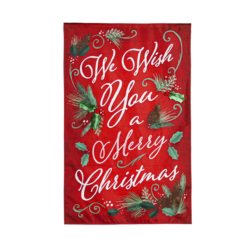 We Wish You a Merry Christmas House Burlap Flag,13b10563