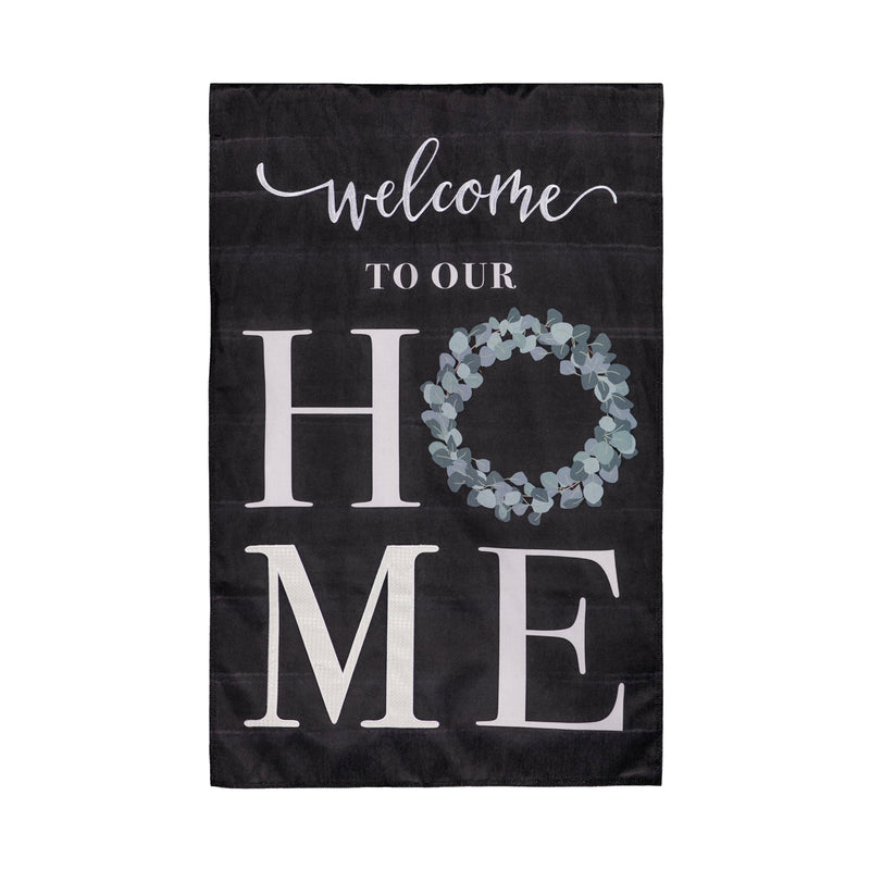 Eucalyptus Welcome House Burlap Flag,13b10766