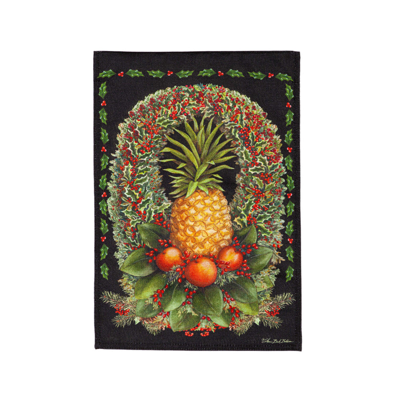 Christmas Pineapple Wreath Burlap House Flag,13b10824