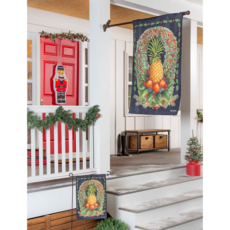 Christmas Pineapple Wreath Burlap House Flag,13b10824