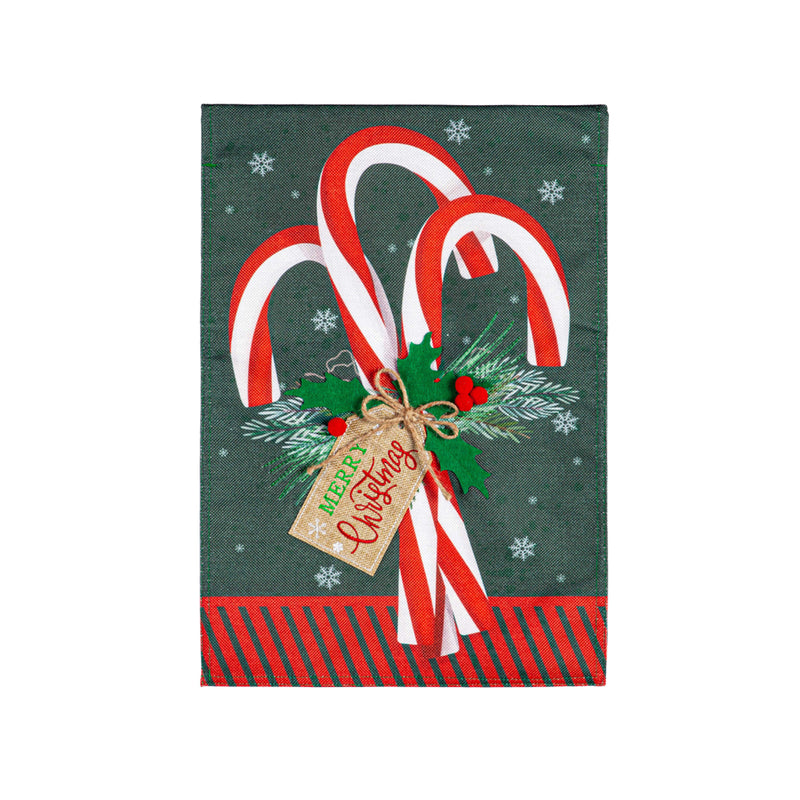 Candy Cane Burlap House Flag,13b11165